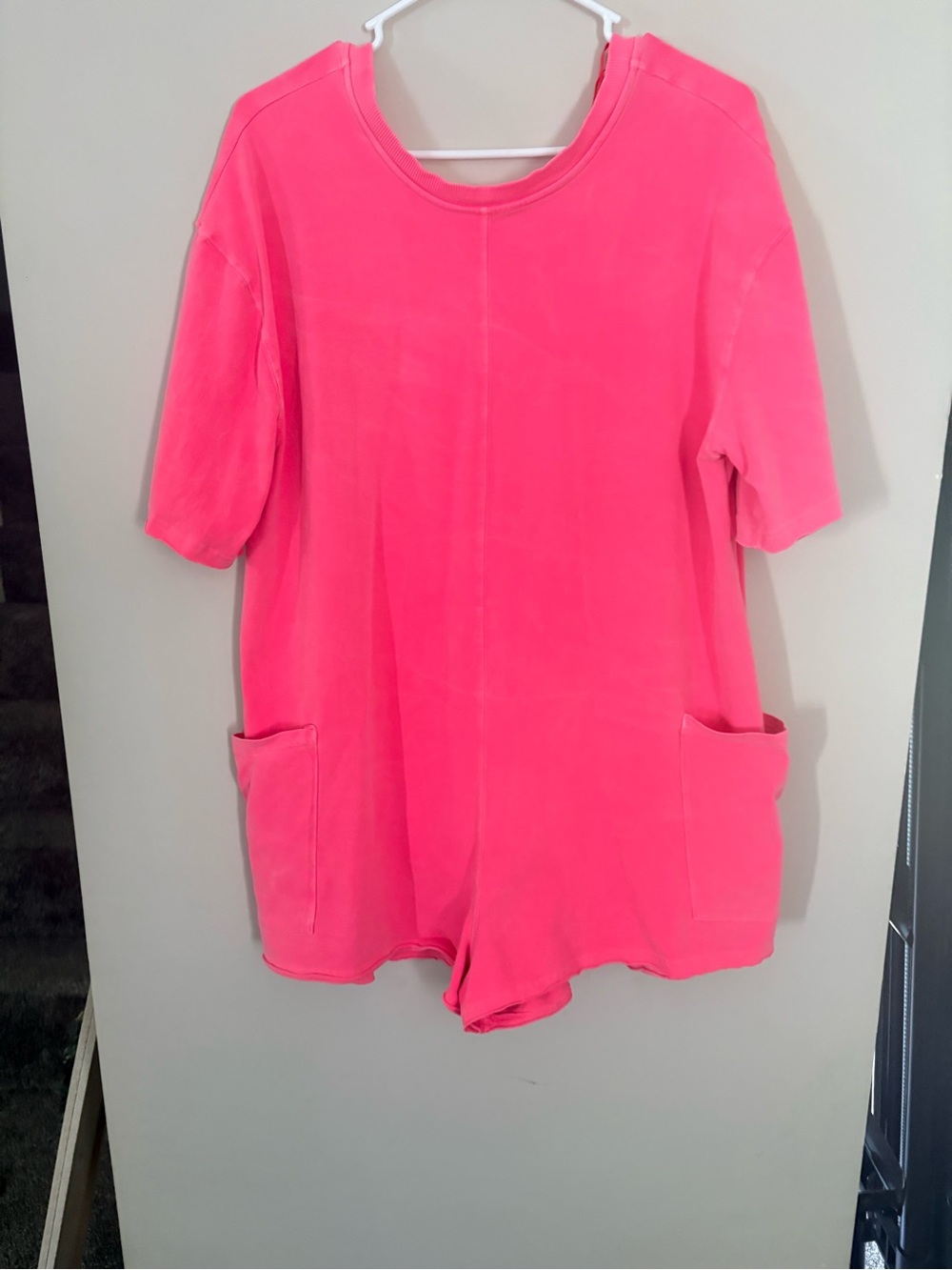 Free People Coral Pink Short Sleeve Top